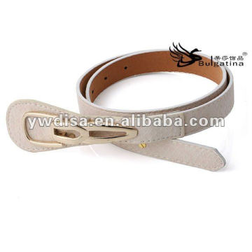 Beautiful Parchment Narrow PU Leather Belt For Ladies